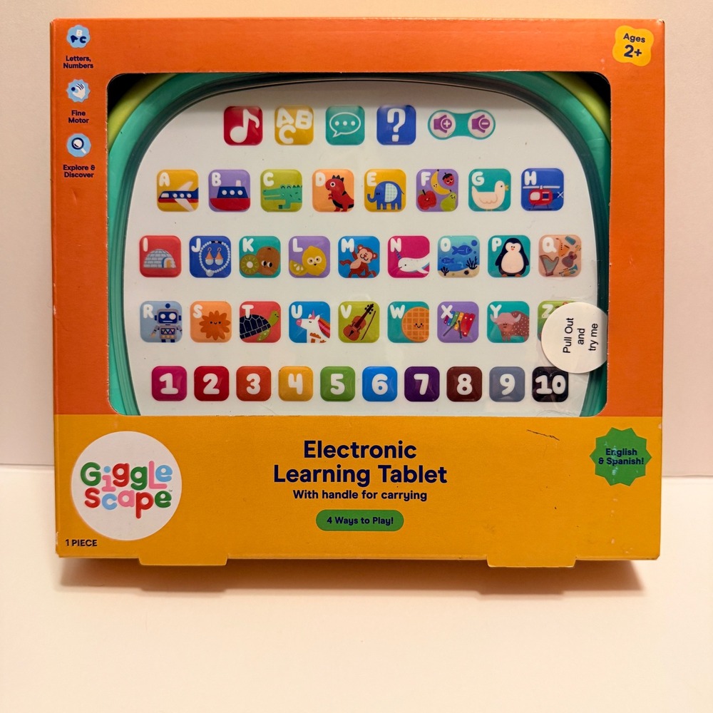 Giggle Scape Electronic Learning Tablet Toddler Kids Unisex Multi NEW Bilingual